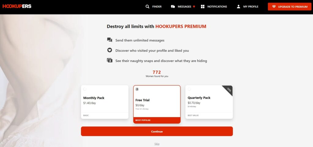 hookupers-pricing-options